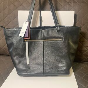 Chic Black Leather Tote by American Leather Co.